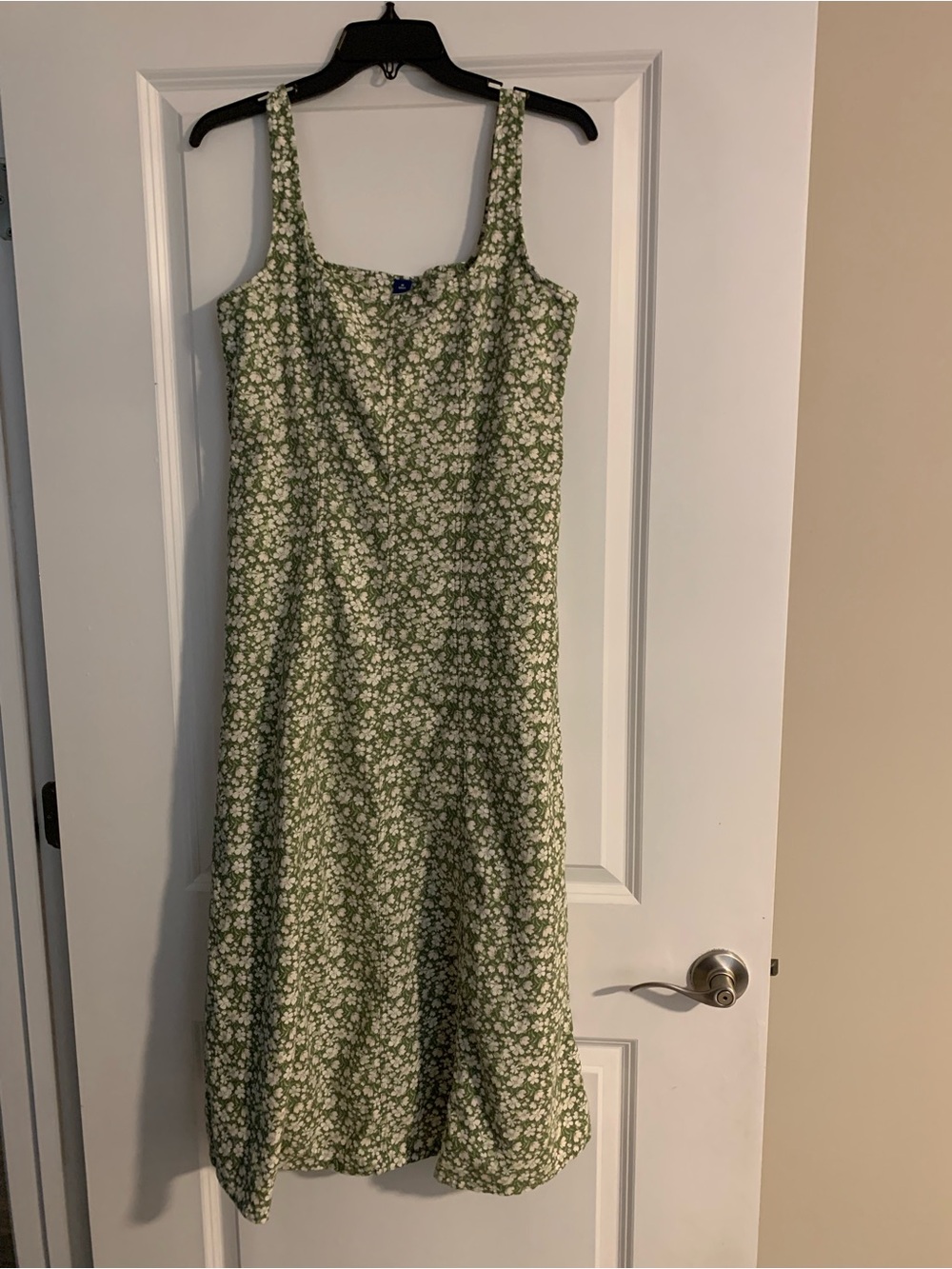 Old Navy Green Floral Midi Slip Dress